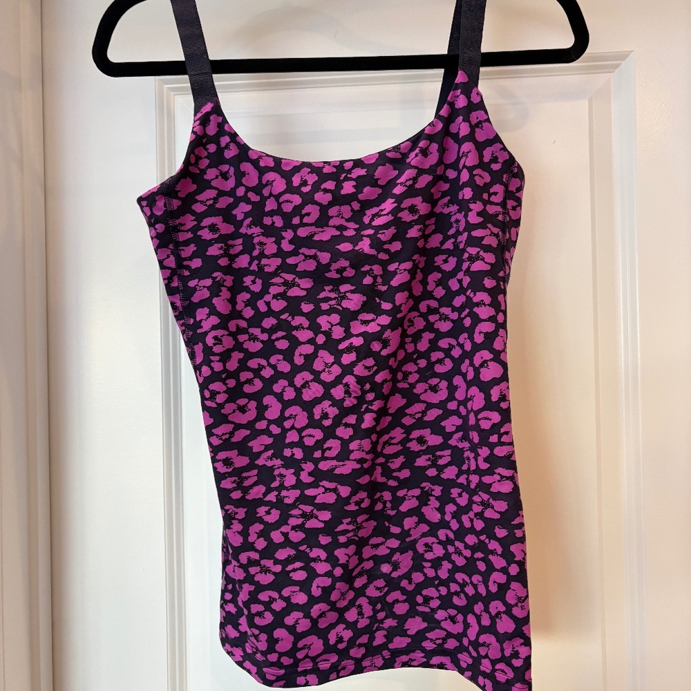Lululemon Barre None Tank - Mini Cherry Cheetah Ultra Violet - Size 6